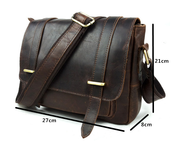 Mens Genuine Leather Crossbody Handbag Shoulder Messenger Bag